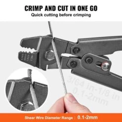 VEVOR Wire Rope Crimping Tool And Cutter Up To 2.2mm Wire Cable Crimps, 1/64" - 3/32" Crimping Loop Sleeve Kit And 160pcs Aluminum Buckles -Aesthtic Interiors GUEST df76a224 c994 4557 924b 18217d5a674b