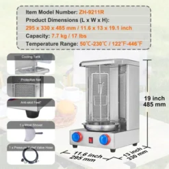 VEVOR Shawarma Grill Machine, 13 Lbs Capacity, Chicken Cooker Machine With 2 Burners, Gas Vertical Broiler Gyro Rotisserie Oven Doner Kebab Machine -Aesthtic Interiors GUEST dff41224 f3ff 4793 bc09 c6367a08d4e5