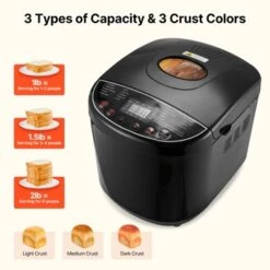 VEVOR Bread Maker, 19-in-1 2LB Dough Machine, Nonstick Ceramic Pan Automatic Breadmaker With Gluten Free Setting, 3 Loaf Sizes, 3 Crust Colors, Black 12 VEVOR Bread Maker, 19-in-1 2LB Dough Machine, Nonstick Ceramic Pan Automatic Breadmaker With Gluten Free Setting, 3 Loaf Sizes, 3 Crust Colors, Black -Aesthtic Interiors GUEST e05489ae 0dc1 4ffa accd 7442f99b0994