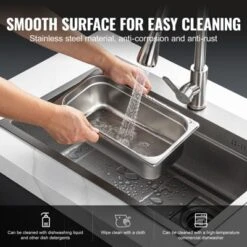 VEVOR 8 Pack Hotel Pans, 1/3 Size Anti-Jam Steam Pan With Lid, 0.8mm Thick Stainless Steel Steam Table Pan, 6-Inch Deep Commercial Table Pan -Aesthtic Interiors GUEST e054c21a e073 4ef5 a3c6 c8e06d6c5ddf