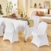 VEVOR Stretch Spandex Folding Chair Covers, Universal Fitted Chair Cover, Removable Washable Protective Slipcovers, For Wedding (30PCS White)