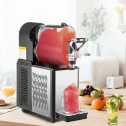 VEVOR Commercial Slushy Machine, 3L Single Tank Frozen Drink Machine, 12 Cups Stainless Steel Margarita Smoothie Frozen Drink Maker, Black