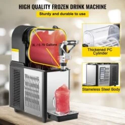 VEVOR Commercial Slushy Machine, 3L Single Tank Frozen Drink Machine, 12 Cups Stainless Steel Margarita Smoothie Frozen Drink Maker, Black -Aesthtic Interiors GUEST e2005937 139a 4bc1 a5db 91ce49a84a12