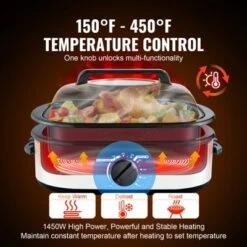 VEVOR Electric Roaster Oven, 22 QT Turkey Roaster Oven With Self-Basting Lid, 1450W Roaster Oven With Defrost & Warm Function, Adjustable Temp 11 VEVOR Electric Roaster Oven, 22 QT Turkey Roaster Oven With Self-Basting Lid, 1450W Roaster Oven With Defrost & Warm Function, Adjustable Temp -Aesthtic Interiors GUEST e268661f 5cd4 4409 9ade 7df2740119b5