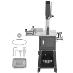 VEVOR Commercial Electric Meat Bandsaw, 850W Stainless Steel Vertical Bone Sawing Machine, 19.1"x15" Workbench, 7.09 Inch Cutting Thickness, Grey -Aesthtic Interiors GUEST e2d20ba2 60fe 48e4 aecf d3b6e258f437