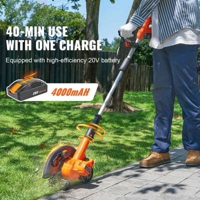 VEVOR Lawn Edger, 20 V Power Edger, 9-inch Blade Edger Lawn Tool With 3-Position Blade Depth,for Lawns, Driveways, Borders, And Sidewalk Edges 2 VEVOR Lawn Edger, 20 V Power Edger, 9-inch Blade Edger Lawn Tool With 3-Position Blade Depth,for Lawns, Driveways, Borders, And Sidewalk Edges - Image 2