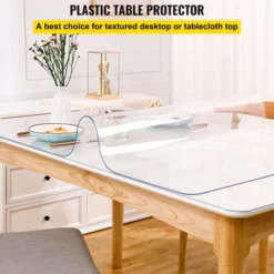 VEVOR Plastic Table Cover 40 X 72 Inch, 1.5 Mm Thick Clear Table Protector, Rectangle Clear Desk Mat, Waterproof & Easy Cleaning, Transparent -Aesthtic Interiors GUEST e2ef1a0f 2593 425f 8e06 957d501fba43 2