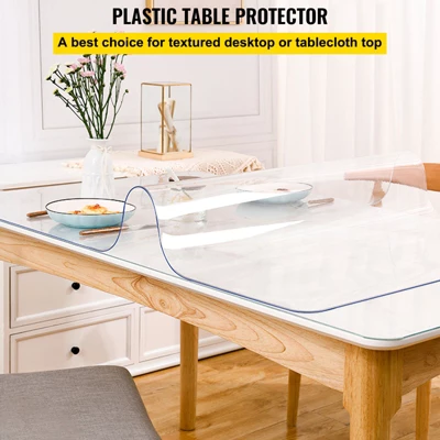 VEVOR Plastic Table Cover 36 X 60 Inch, 1.5 Mm Thick Clear Table Protector, Rectangle Clear Desk Mat, Waterproof & Easy Cleaning, Transparent 5 VEVOR Plastic Table Cover 36 X 60 Inch, 1.5 Mm Thick Clear Table Protector, Rectangle Clear Desk Mat, Waterproof & Easy Cleaning, Transparent - Image 5