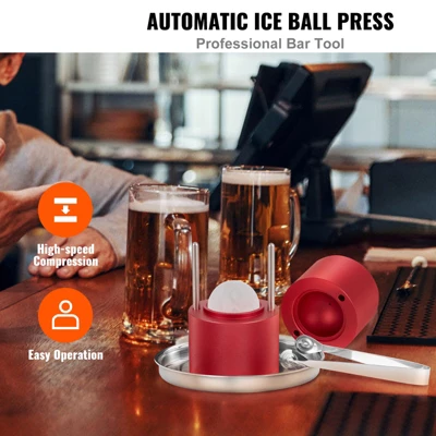 VEVOR Ice Ball Press, 2.4" Ice Ball Maker, Aircraft Al Alloy Ice Ball Press Kit For 60mm Ice Sphere, Ice Press With Tong And Drip Tray 2 VEVOR Ice Ball Press, 2.4" Ice Ball Maker, Aircraft Al Alloy Ice Ball Press Kit For 60mm Ice Sphere, Ice Press With Tong And Drip Tray - Image 2