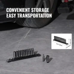 VEVOR 1/4" Drive Impact Socket Set,14 Piece Deep Socket Set Metric 4-15mm, 6 Point Cr-Mo Alloy Steel For Auto Repair, Easy-to-Read Size Markings,BLACK -Aesthtic Interiors GUEST e32240cc 8a80 4699 8d7b a95099532567