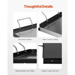 VEVOR Carbon Steel Griddle, 32x14 Inch Universal Flat Top Rectangular Plate, Gas Grill Griddle For BBQ Grill, Teppanyaki, Black 10 VEVOR Carbon Steel Griddle, 32x14 Inch Universal Flat Top Rectangular Plate, Gas Grill Griddle For BBQ Grill, Teppanyaki, Black -Aesthtic Interiors GUEST e38db1ba e913 40df aace 7700823d45b8