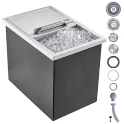 VEVOR Drop In Ice Chest, 18"L X 12"W X 14.5"H Stainless Steel Ice Cooler, Commercial Ice Bin With Sliding Cover, 40.9 Qt Outdoor Kitchen Ice Bar -Aesthtic Interiors GUEST e3b0efe3 1eb9 4317 a24d 2ad5a342548a