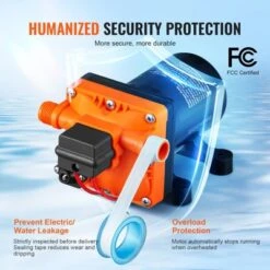 VEVOR Water Diaphragm Pump, 12V DC, 3.5 GPM Flow, 55 PSI Rated Pressure (40-80 PSI Adjustable), 1/2" MNPT Self Priming Sprayer Pump, Orange -Aesthtic Interiors GUEST e3d75424 7f17 4f61 abdf 5776ab456e0c