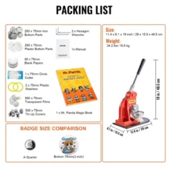 VEVOR Button Maker Machine, 75 Mm (3 Inch) Badge Punch Press Kit, Children DIY Gifts Pin Maker, Button Making Supplies, Orange -Aesthtic Interiors GUEST e3e7431e 6518 48e0 a6da 4343a72ba647