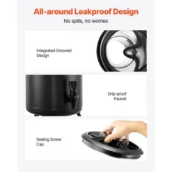 VEVOR Insulated Beverage Dispenser, 3.2 Gal/12L Stainless Steel Thermal Drink Server With Spigot & Temp Display, Black 12 VEVOR Insulated Beverage Dispenser, 3.2 Gal/12L Stainless Steel Thermal Drink Server With Spigot & Temp Display, Black -Aesthtic Interiors GUEST e4f5ff9d 8a57 4f3e 8de4 d9cca46b2bbc