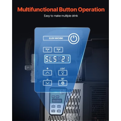 VEVOR Commercial Slushy Machine, 4Lx2 Double Tank Frozen Drink Machine, 32 Cups Stainless Steel Margarita Smoothie Frozen Drink Maker, Black 4 VEVOR Commercial Slushy Machine, 4Lx2 Double Tank Frozen Drink Machine, 32 Cups Stainless Steel Margarita Smoothie Frozen Drink Maker, Black - Image 4