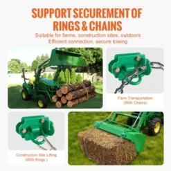 VEVOR 3/8" Tractor Bucket Hooks With Tie Down Ring, Grade 70 Forged Steel 2 Pack Bolt-On Grab Hook With Back Plates Work Well, Green -Aesthtic Interiors GUEST e5b8904a 32dc 4e6a a5a3 cd33ca64578c