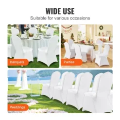 VEVOR Stretch Spandex Folding Chair Covers, Universal Fitted Chair Cover, Removable Washable Protective Slipcovers, (12PCS White) -Aesthtic Interiors GUEST e5e6a808 1908 4559 bb9c cec10b449445