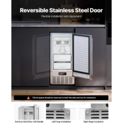 VEVOR Undercounter Built-in Ice Maker, 66 Lbs/Day Under Counter Nugget Ice Maker Machine With Reversible Door Stainless Steel, Silver 10 VEVOR Undercounter Built-in Ice Maker, 66 Lbs/Day Under Counter Nugget Ice Maker Machine With Reversible Door Stainless Steel, Silver -Aesthtic Interiors GUEST e653d1f7 6253 4e43 8ca7 07e2b4c865e4