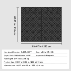 VEVOR Garage Door Screen For Winter, 9x7FT, Garage Door Insulation Kit, Magnetic Thermal Insulated Door Curtain With 300D Oxford Fabric, Black -Aesthtic Interiors GUEST e67c3f9c b7d0 43b4 b39a 302ebf6028a7