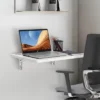 VEVOR Wall Mounted Folding Table, Wall Mount Drop Leaf Tables, Wooden Floating Desk For Dining, Laundry Room, Office, 23.6" X 15.6" Fold Down Desk