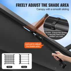 VEVOR 10'x10' Outdoor Retractable Pergola With Canopy, Aluminum Pergola With Retractable Canopy, Modern Pergola With Sun Shade Canopy, Gray -Aesthtic Interiors GUEST e730b93a ca7d 4ebe 9035 a92c196f4805