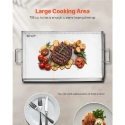 VEVOR Stainless Steel Griddle, 36x22 Inch Universal Flat Top Rectangular Plate, Gas Grill Griddle For BBQ Grill, Teppanyaki, Silver -Aesthtic Interiors GUEST e73bfc3a 825a 47ff 8c2f 4cffa3564e8c