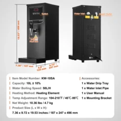 VEVOR Commercial Water Boiler, Electric Hot Water Dispenser With 316 Stainless Steel Heating Tube, 1500W Fast Heating 50L Per Hour Hot Water Boiler -Aesthtic Interiors GUEST e7432030 e2f9 4e5d b735 2f060f0b48a2