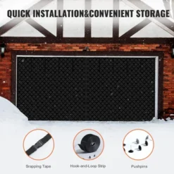 VEVOR Garage Door Screen For Winter, 18x7FT, Garage Door Insulation Kit, Magnetic Thermal Insulated Door Curtain With 300D Oxford Fabric, Black -Aesthtic Interiors GUEST e785af6b 7cea 447e b3e3 d7981d6de614 1