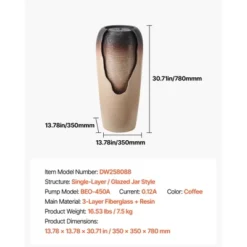 VEVOR Outdoor Water Fountain, 30.71 In Height Fountain And Waterfall, 1-Tier Floor Standing Glazed Jar Style Fountains With Light And Pump, Beige -Aesthtic Interiors GUEST e787d308 823e 4b2c a955 a353fa7d9879