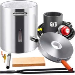 VEVOR 6KG Propane Melting Furnace Kit, Large Capacity Foundry Home Kilns, With Crucible & Tongs Kiln, Stainless Steel Smelter -Aesthtic Interiors GUEST e7b3c3d5 9f73 4d6c a1a6 b01d936da659