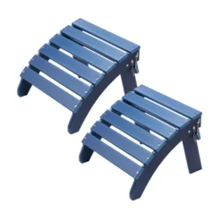 VEVOR Adirondack Ottoman Set Of 2, 18.7L X 18.9W X 13.8H Inch HDPE Plastic Folding Adirondack Ottoman, Weather-Resistant Foot Rest, Blue -Aesthtic Interiors GUEST e7f9faf2 0467 421e 991d d2b1b47ffc2d