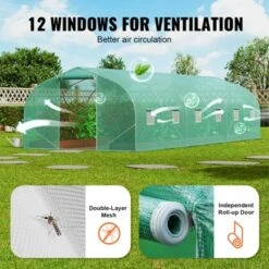 VEVOR Walk-in Tunnel Greenhouse, 29.5x9.8x6.6 Ft Hoop House Greenhouse Tunnel With Galvanized Steel Frame, PE Cover, Roll-up Zipper Door, 12 Windows 13 VEVOR Walk-in Tunnel Greenhouse, 29.5x9.8x6.6 Ft Hoop House Greenhouse Tunnel With Galvanized Steel Frame, PE Cover, Roll-up Zipper Door, 12 Windows -Aesthtic Interiors GUEST e823ba0d 650c 4fb2 86b5 e803a4fbf26f