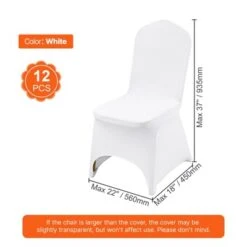 VEVOR Stretch Spandex Folding Chair Covers, Universal Fitted Chair Cover, Removable Washable Protective Slipcovers, (12PCS White) -Aesthtic Interiors GUEST e8fee13e b1d8 41cb 9eaa 16ac20c80364