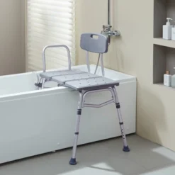 VEVOR Tub Transfer Bench For Bathtub, Adjustable Shower Seats For Adults, Lightweight Shower Bench For Elderly And Disabled, 400lbs Capacity, Grey