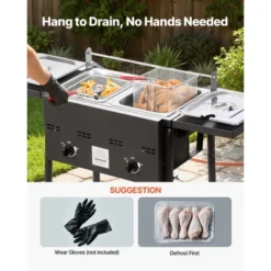 VEVOR Outdoor Propane Deep Fryer, Dual-Tank 8QTx2 Commercial Fryer, Stainless Steel Cooker With Foldable Platform, Dual Basket, Black -Aesthtic Interiors GUEST e91052cc 743c 4c2c 91df 632613ae9606