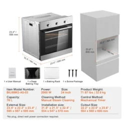 VEVOR Single Wall Oven, 24" Electric Built-in Wall Oven With 6 Cooking Functions, 2.68 Cu.Ft Electric Wall Ovens With Timer, 2000W Electric Oven -Aesthtic Interiors GUEST e95e340a 521a 47f4 ba78 5fdbeafd9c84