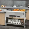 VEVOR 3-Pan Commercial Food Warmer, 3 X 20.6QT Electric Steam Table, 1500W Professional Buffet Catering Food Warmer With 4 Wheels (2 Lockable)