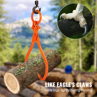 VEVOR Log Skidding Tongs, 18 Inch 2 Claw Log Lifting Tongs, Heavy Duty Steel Lumber Skidding Tongs, 772 Lbs/350 Kg Loading Capacity, Log Lifting 3 VEVOR Log Skidding Tongs, 18 Inch 2 Claw Log Lifting Tongs, Heavy Duty Steel Lumber Skidding Tongs, 772 Lbs/350 Kg Loading Capacity, Log Lifting - Image 3