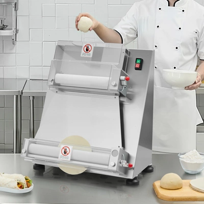 VEVOR Pizza Dough Roller Sheeter, 3-16 Inch Semi-automatic Stainless Steel Pizza Press, Electric 390W Pasta Maker, 260 Pcs Per Hour, Silver 1 VEVOR Pizza Dough Roller Sheeter, 3-16 Inch Semi-automatic Stainless Steel Pizza Press, Electric 390W Pasta Maker, 260 Pcs Per Hour, Silver