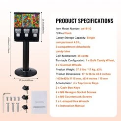 VEVOR Commercial Vending Machine, Triple Compartment Candy Dispenser With Iron Stand, Gumball And Candy Machine For Business, Black 14 VEVOR Commercial Vending Machine, Triple Compartment Candy Dispenser With Iron Stand, Gumball And Candy Machine For Business, Black -Aesthtic Interiors GUEST eaf5460e da74 4797 9d31 ec185e89306d