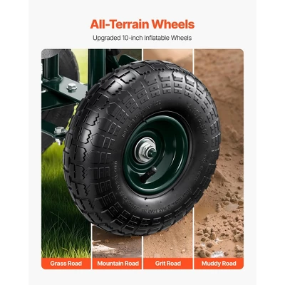 VEVOR Garden Seat With Wheels, Rolling Garden Stool With Height Adjustable & 360° Swivel Seat, 400lbs Weight Capacity, Gardening Cart Bench, Green 4 VEVOR Garden Seat With Wheels, Rolling Garden Stool With Height Adjustable & 360° Swivel Seat, 400lbs Weight Capacity, Gardening Cart Bench, Green - Image 4