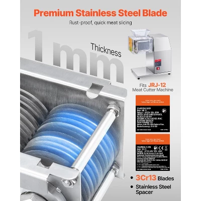 VEVOR Meat Cutter Machine Blade, 7 Mm Blade For Commercial Meat Cutter, One Set Blade For SJY-DQ90 Meat Cutting Machine, Stainless Steel, Silver 2 VEVOR Meat Cutter Machine Blade, 7 Mm Blade For Commercial Meat Cutter, One Set Blade For SJY-DQ90 Meat Cutting Machine, Stainless Steel, Silver - Image 2