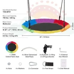 VEVOR Tree Swing, 40 Inch Saucer Swing, 750lbs Weight Capacity, 900D Oxford Fabric Swing Seat With 2 Tree Hanging Straps -Aesthtic Interiors GUEST eb36b128 d608 409f 9431 68bfcd30263e