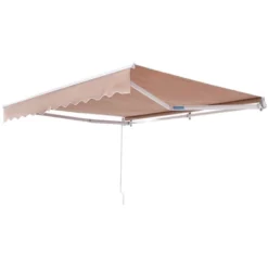 VEVOR Manual Retractable Awning, 8 X 7 Ft Outdoor Patio Awning Retractable Sun Shade, Water-Resistant Polyester Patio Door Window Awning Sunshade -Aesthtic Interiors GUEST eb6859df 3c49 4105 81e7 6335073338bb