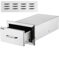 VEVOR 14x8.5Inch Outdoor Kitchen Drawers Stainless Steel, Flush Mount Double Drawers,14W X 8.5H X 23D Inch,with Stainless Steel Handle,Silver -Aesthtic Interiors GUEST eb753eea c0ed 402d 86ae aa38e931ea1e