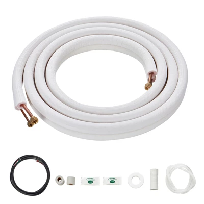 VEVOR 16FT Mini Split Line Set,1/4" & 3/8" O.D Copper Pipes Tubing And Triple-Layer Insulation,for Air Conditioning Or Heating Pump Equipment, White 8 VEVOR 16FT Mini Split Line Set,1/4" & 3/8" O.D Copper Pipes Tubing And Triple-Layer Insulation,for Air Conditioning Or Heating Pump Equipment, White - Image 8