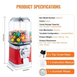 VEVOR Gumball Machine For Kids, 16"H Home Candy Vending Machine, PC Round Gumball Dispenser, Bubble Gum Machine For Game Stores -Aesthtic Interiors GUEST ec15e648 ea27 4ced a302 1831c73a0674