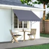 VEVOR 98 X 47" Patio Awning Retractable, Awning Sunshade Shelter With Manual Crank Handle, Adjustable Height From 86 To 122 In, Dark Gray