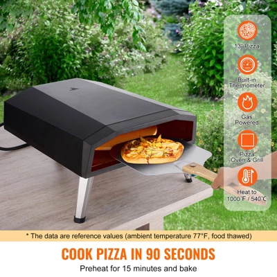 VEVOR Outdoor Pizza Oven, 13" Gas Fired Pizza Maker, Portable Outside Pizza Grill With Thickened Cordierite Pizza Stone, Waterproof Cover 2 VEVOR Outdoor Pizza Oven, 13" Gas Fired Pizza Maker, Portable Outside Pizza Grill With Thickened Cordierite Pizza Stone, Waterproof Cover - Image 2
